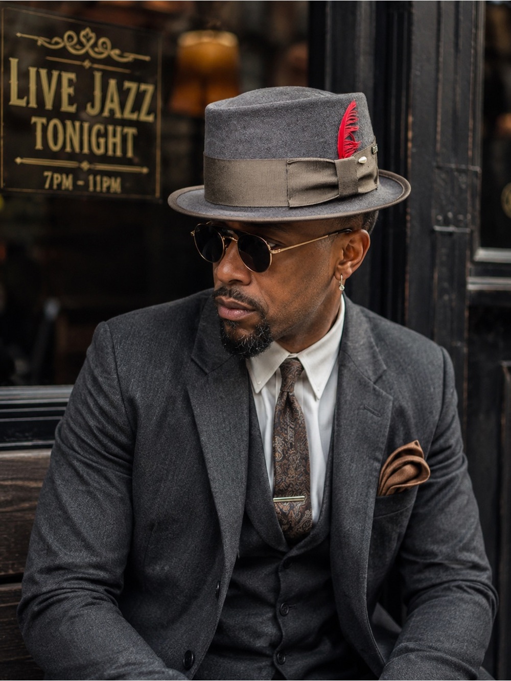 Bailey of Hollywood Genuine Fur Felt Pork Pie Hat 7 1/2 Made USA